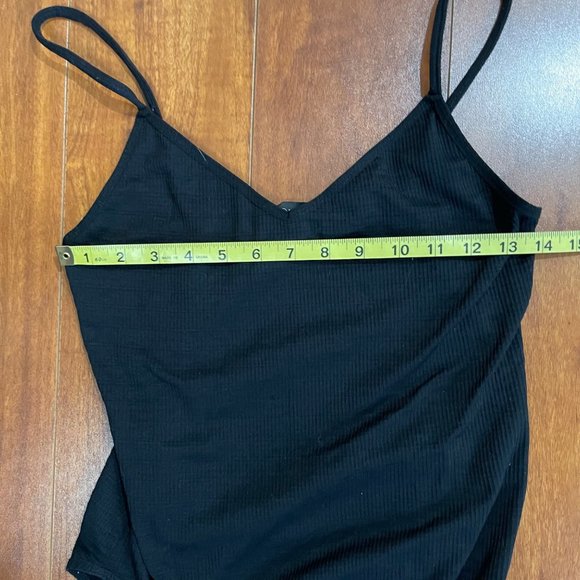 TOPSHOP Ribbed Stretchy Black Bodysuit Size 12 - Picture 6 of 12